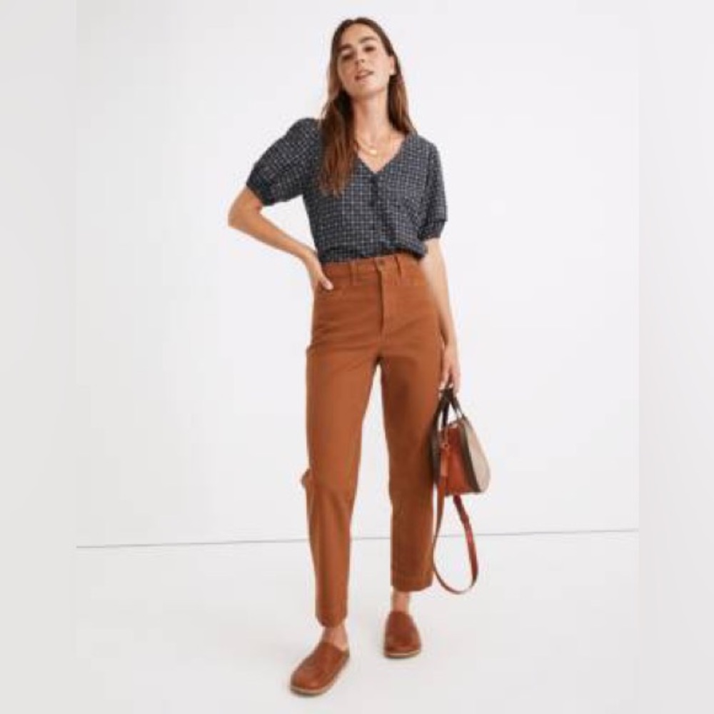 Madewell Slim Emmett Tapered Jeans in Burnt Orange Size 28